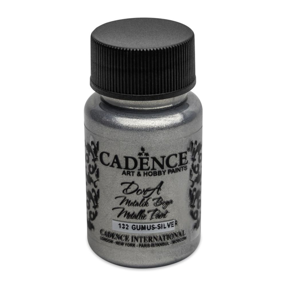 Levně Cadence Metalická akrylová barva Cadence Dora Metallic, 50 ml - VYBERTE ODSTÍN - Metalická akrylová barva Cadence Dora Metallic, 50 ml - silver, stříbrná