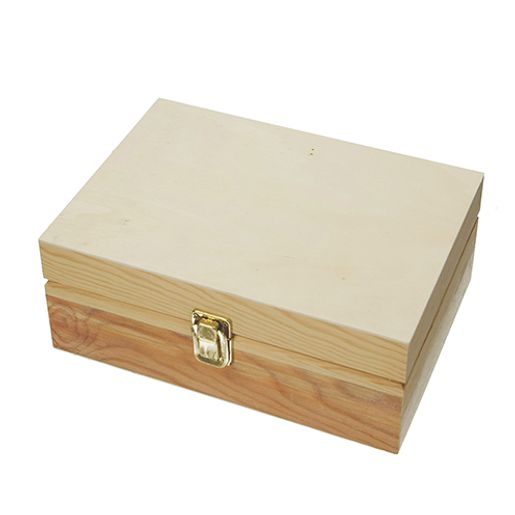 Dřevěná krabička na čaj k dozdobení - 23 x 17 x 9 cm