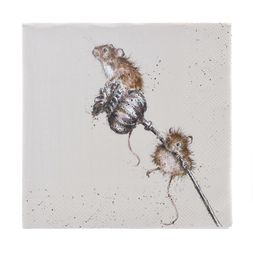 Papírové ubrousky Wrendale Designs "Country Mice", 33x33 cm - Myšky