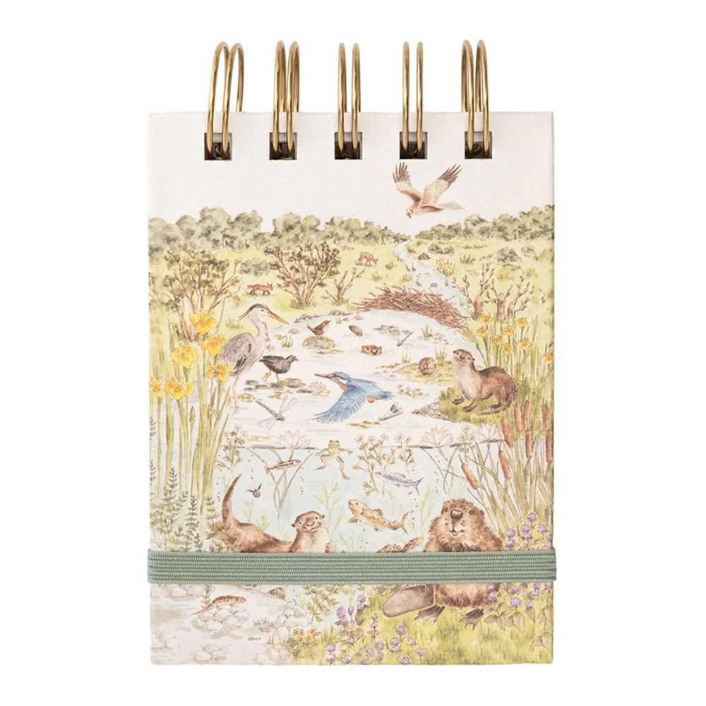 Levně Wrendale Designs Kroužkový blok Wrendale Designs "Riverbank", B7, 50 l., čistý a linkovaný - U řeky