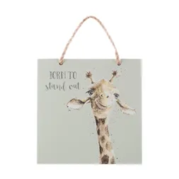 Dřevěná cedule Wrendale Designs "Born to Stand Out", 15x15 cm - Žirafa