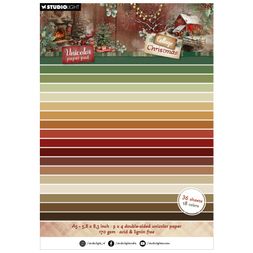 Blok barevných papírů Studio Light "Cottage Christmas", A5, 36 l. - Vánoce na chatě