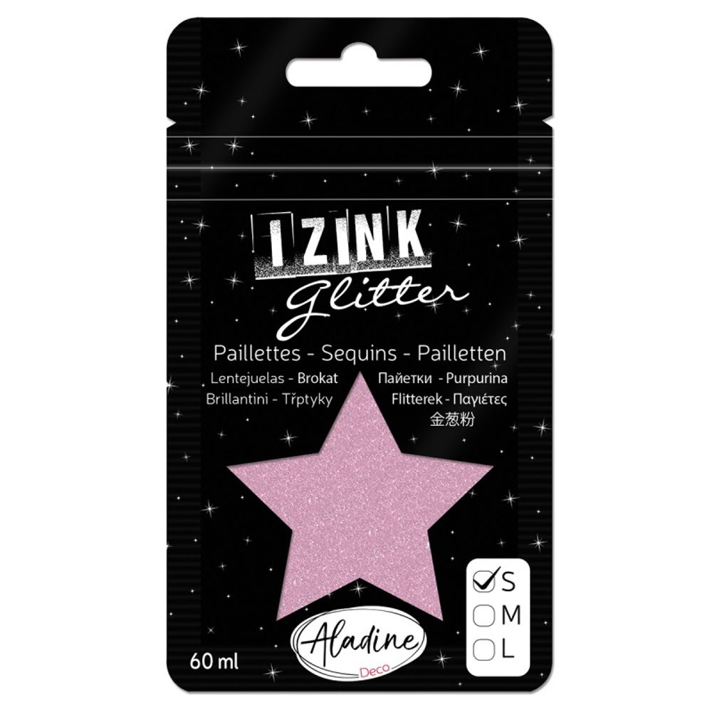 Levně Aladine Třpytky Aladine Izink Glitter, 60 ml, vel. S - VYBERTE ODSTÍN - Třpytky Aladine Izink Glitter, 60 ml, vel. S - rose pastel, pastelové růžové