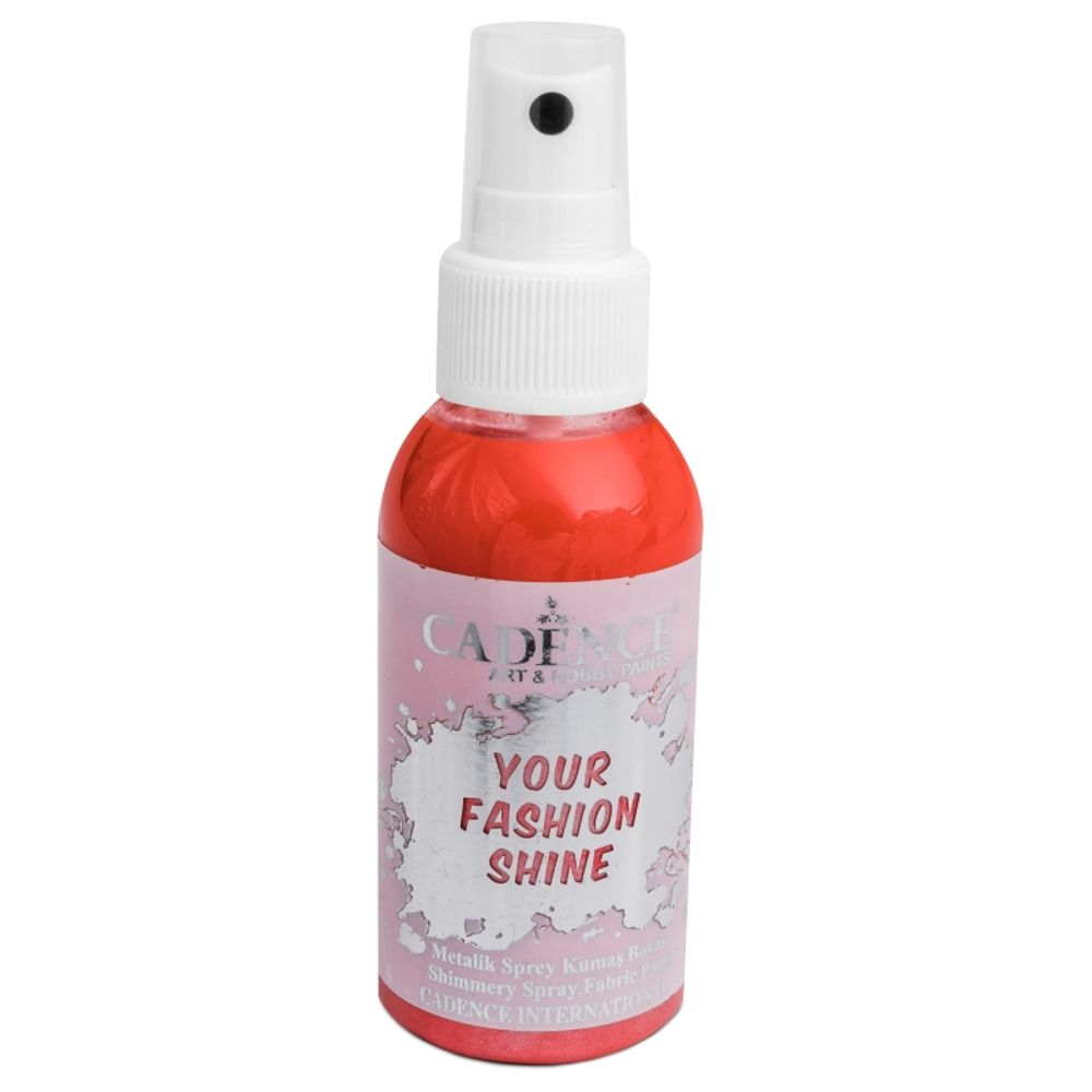 Levně Cadence Perleťová barva na textil Cadence Your Fashion Shine, 100 ml - VYBERTE ODSTÍN - Perleťová barva na textil ve spreji Cadence Your Fashion Shine, 100 ml - jahodová červená