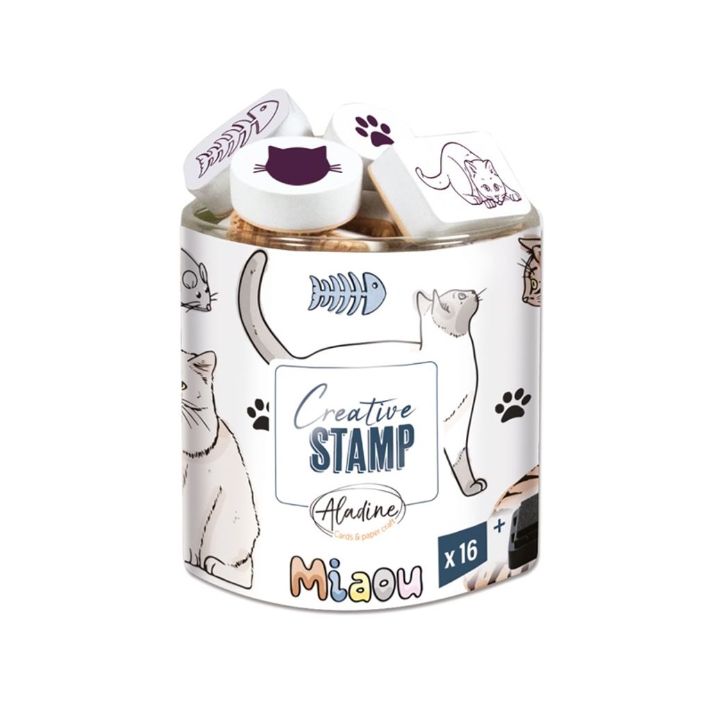 Razítka Aladine Creative Stamp, 16 ks - Kočky