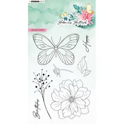 Gelová razítka Studio Light "Blooming Butterfly", 7 ks - Narozeninový motýl