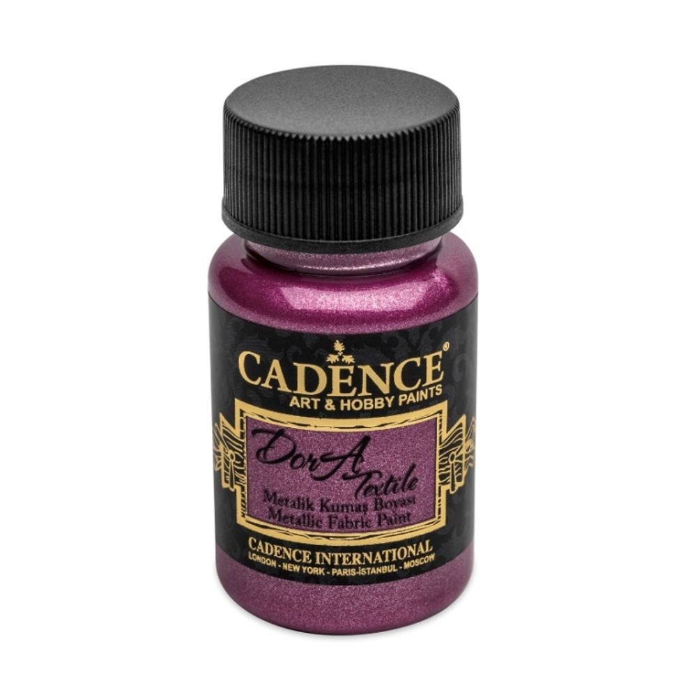 Levně Cadence Metalická barva na textil Cadence Dora Textile, 50 ml - VYBERTE ODSTÍN - Metalická barva na textil Cadence Dora Textile, 50 ml - cyclamen, cyklámenová