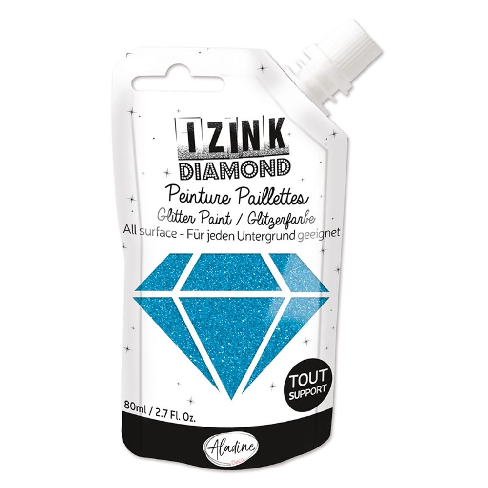 Levně Aladine Diamantová barva Aladine Izink Diamond, 80 ml - VYBERTE ODSTÍN - Diamantová barva Aladine Izink Diamond, 80 ml - bleu caraibe, karibská modrá