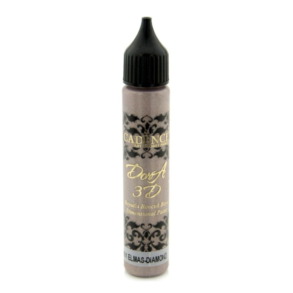 Levně Cadence Metalická kontura Cadence Dora 3D, 25 ml - VYBERTE ODSTÍN - Metalická kontura Cadence Dora 3D, 25 ml - diamond, diamantová