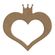 Dřevěný výřez k dekoraci Gomille, 10x10 cm - Srdce s korunkou