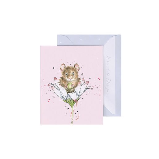 Dárková kartička Wrendale Designs "Oops a Daisy" - Myška