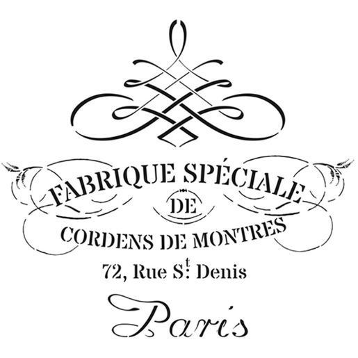 Šablona Cadence, kolekce HomeDeco, 25x25 cm - Arabeskový nápis Paris
