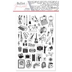 Diářová razítka Aladine Stampo Bullet Journal, 46 ks - Koníčky