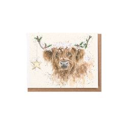 Dárková kartička Wrendale Designs "Highland Star" - Kráva