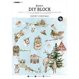 DIY Blok s výseky Studio Light "Snowy Christmas", A4, 32 l. - Zimní les