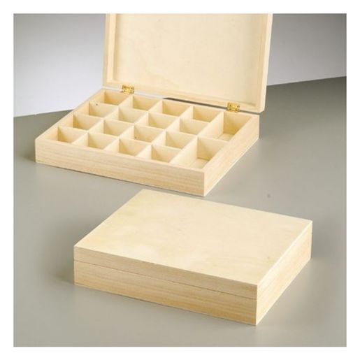 Dřevěná krabička na čaj k dozdobení - 25x20x5,5 cm