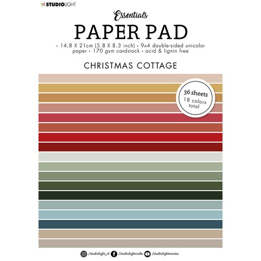Blok barevných papírů Studio Light A5, 36 l. - vánoční barvy