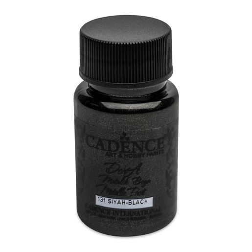 Metalická akrylová barva Cadence Dora Metallic, 50 ml - black, černá