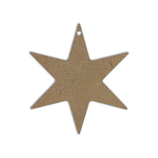 Dřevěný výřez k dekoraci Gomille, závěsný, 11x11 cm - Hvězda, šesticípá