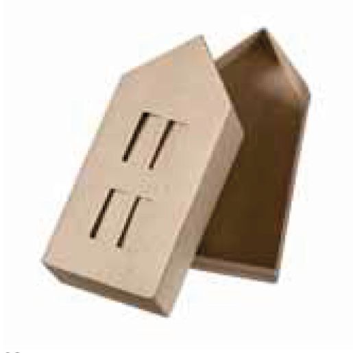 Krabička PappArt z papermaché k dotvoření, 9 x 6 x 20 cm - Domeček 2