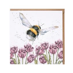 Přání Wrendale Designs "Flight of the Bumblebee ", 15x15 cm - Čmelák