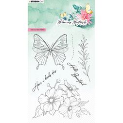 Gelová razítka Studio Light "Blooming Butterfly", 6 ks - Sasanka