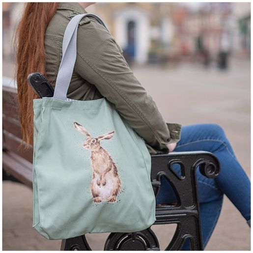 Pevná plátěná taška Wrendale Designs "Hare and the Bee" - Zajíc