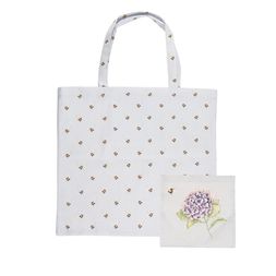 Skládací nákupní taška Wrendale Designs "Hydrangea" - Včely a hortenzie