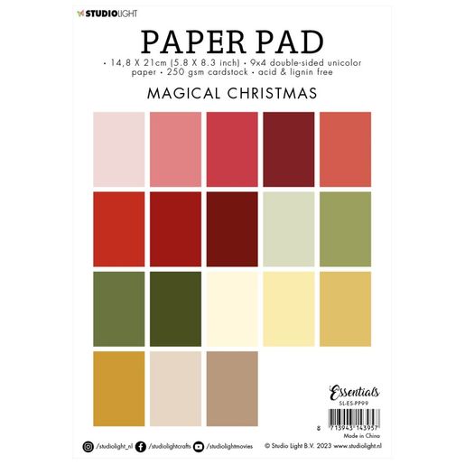 Blok barevných papírů Studio Light "Magical Christmas", A5, 36 l. - Kouzelné Vánoce