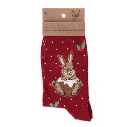 Dámské ponožky Wrendale Designs "Little Pudding" - Králík, vánoční