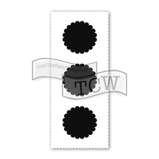 Šablona TCW, Slimline 4"x9",  Scalloped Circles
